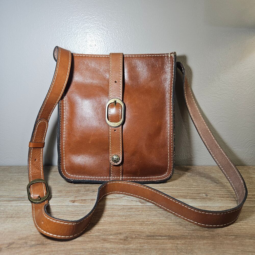 Patricia Nash Venezia Italian Cognac Leather Crossbody Boho Western Bag